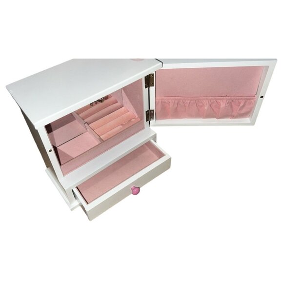 Open Front Wooden Jewelry Box Chest for Girls 8" x 8" Flowers & Butterflies with - Picture 10 of 16